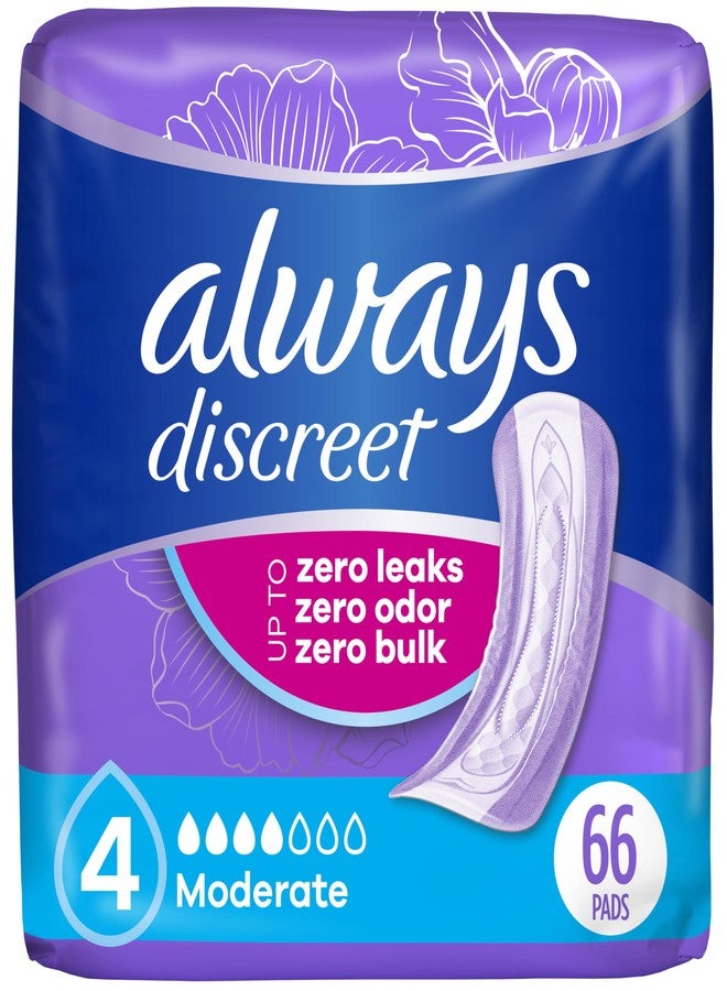 Always Discreet Adult Incontinence Pads for Women, Extra Heavy Absorbency, Regular Length, Postpartum Pads, 66 Count - Image 1